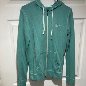 Vans Teal Hoodie with Zip and Pockets